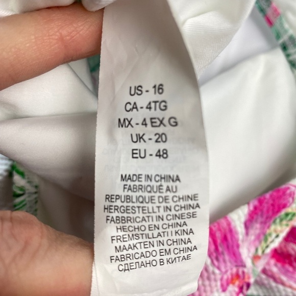 LA BLANCA Mystic Palms Cutout One Shoulder One-Piece Swimsuit Size 16 NWT - Picture 7 of 7